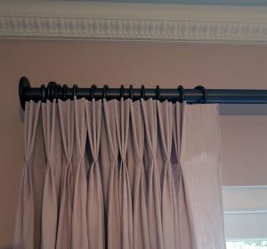 Curtain pole Triple pleat curtains in London
