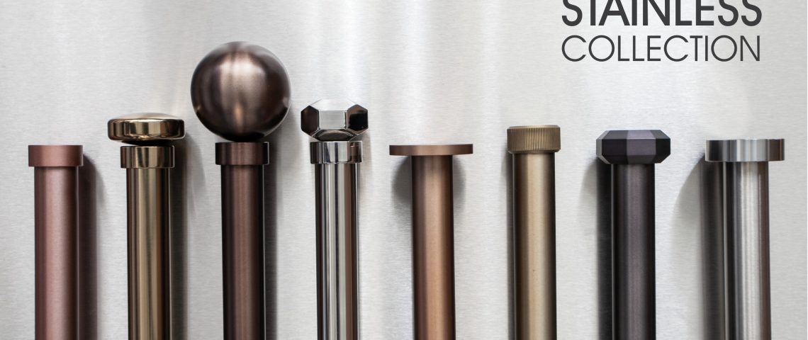 Designer curtain poles made to measure in various finishes